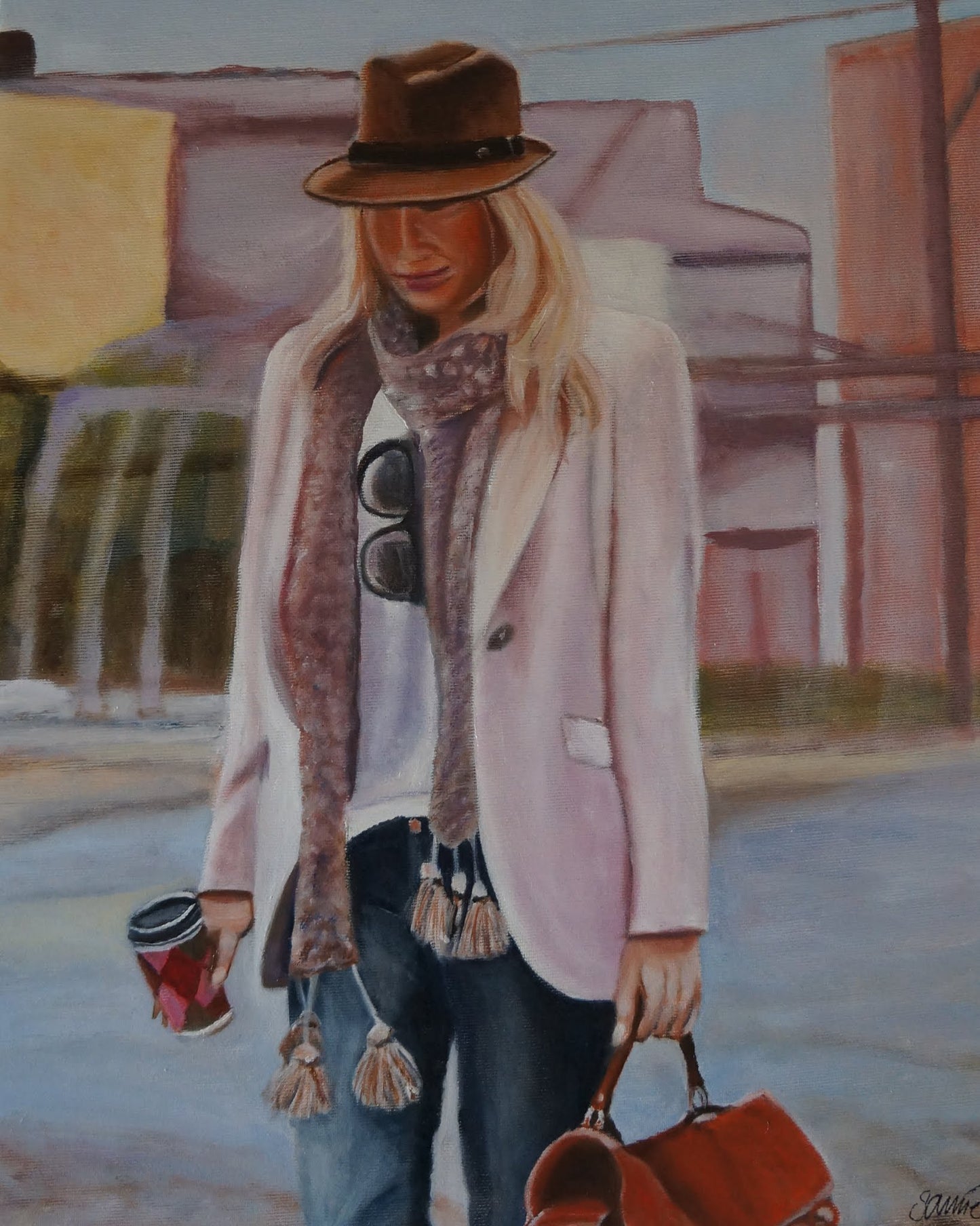 Coffee to go - Original Oil On Canvas (40x50)