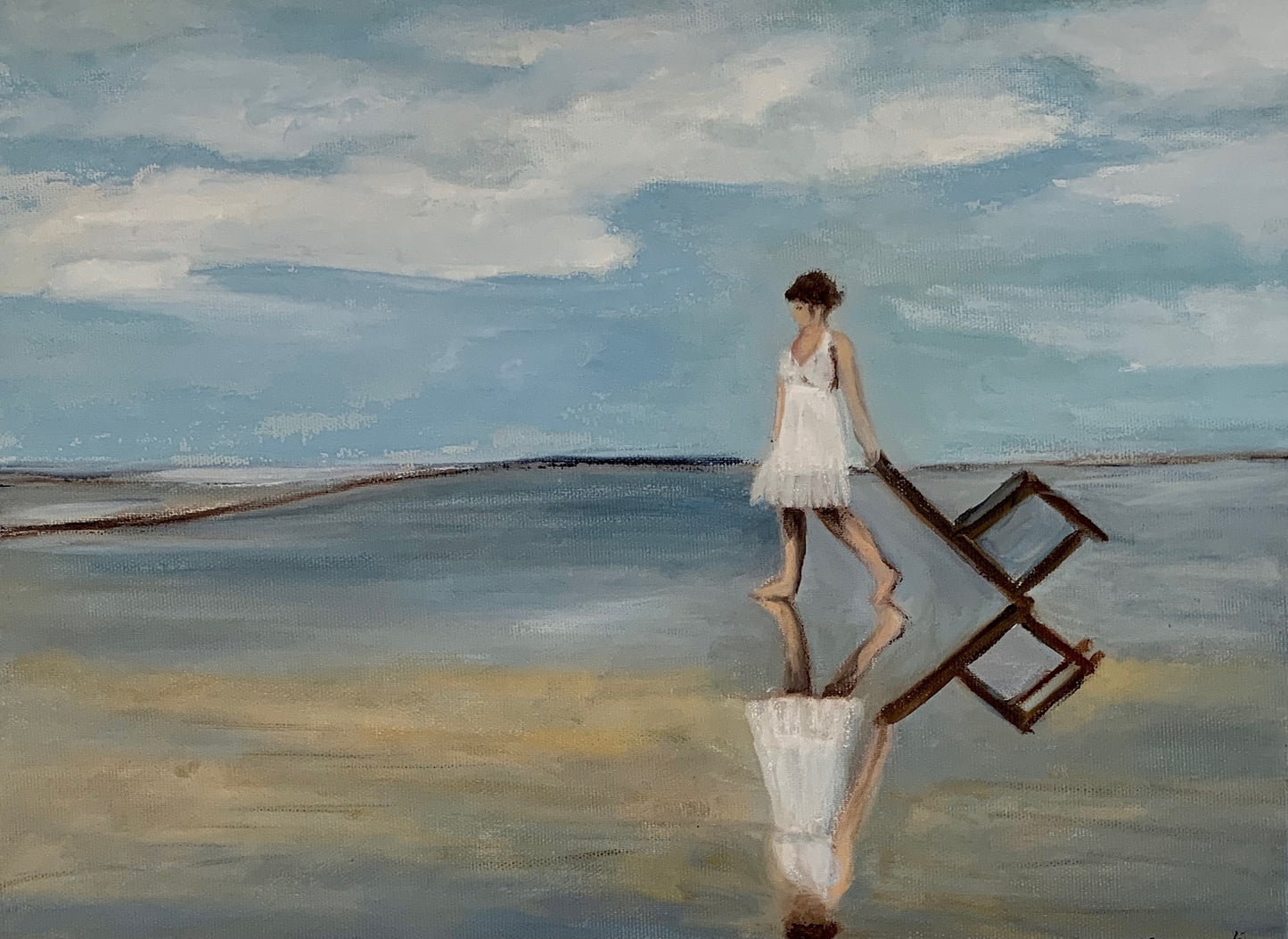 Dancing with a chair - Original Oil On Canvas (40x30)