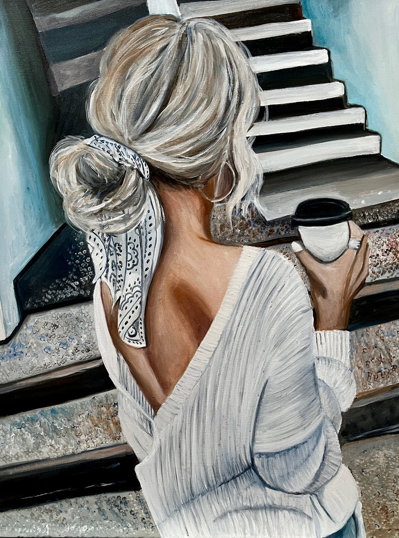 Coffee to go II - Original Oil On Canvas (60x80)