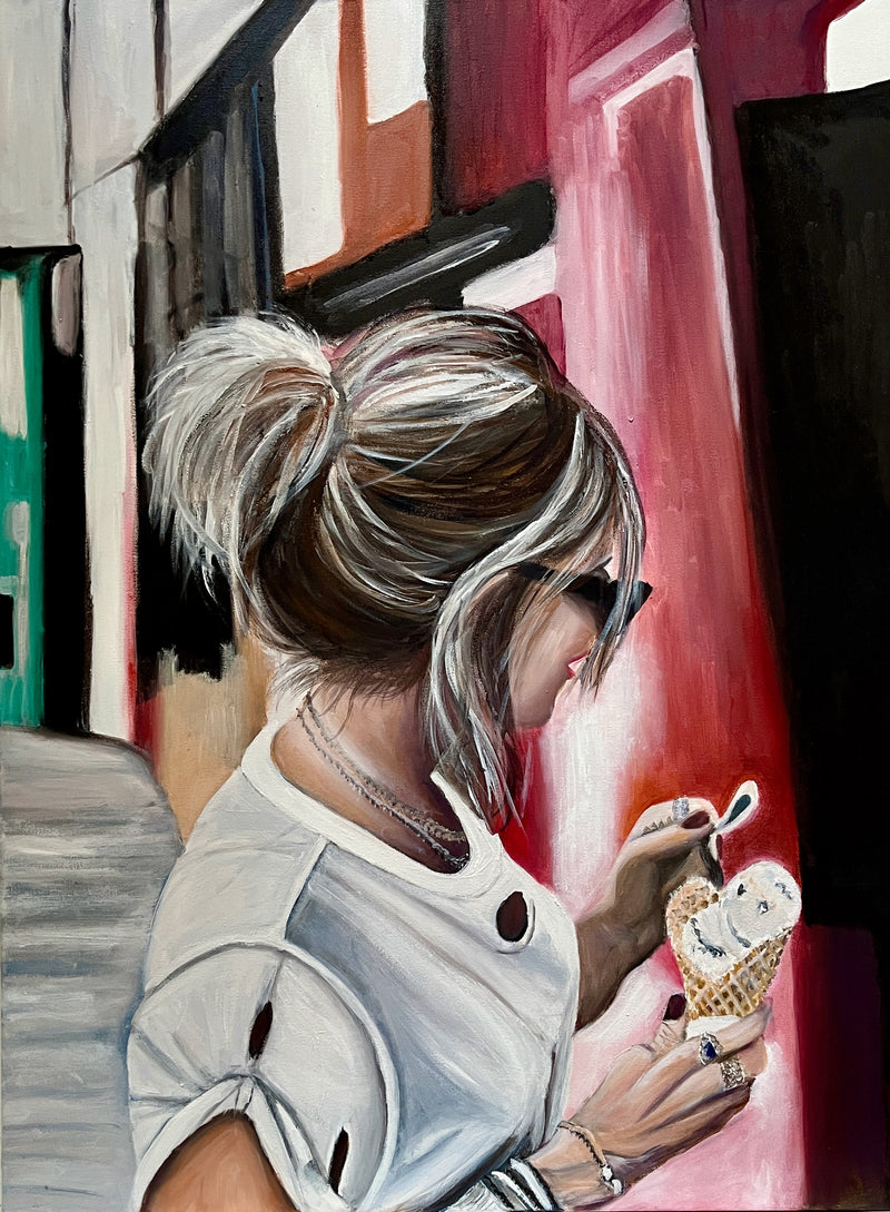 Time for icecream - Original Oil On Canvas (60x80)