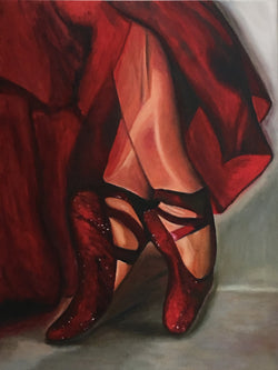Red shoes - Original Oil On Canvas (60x80)