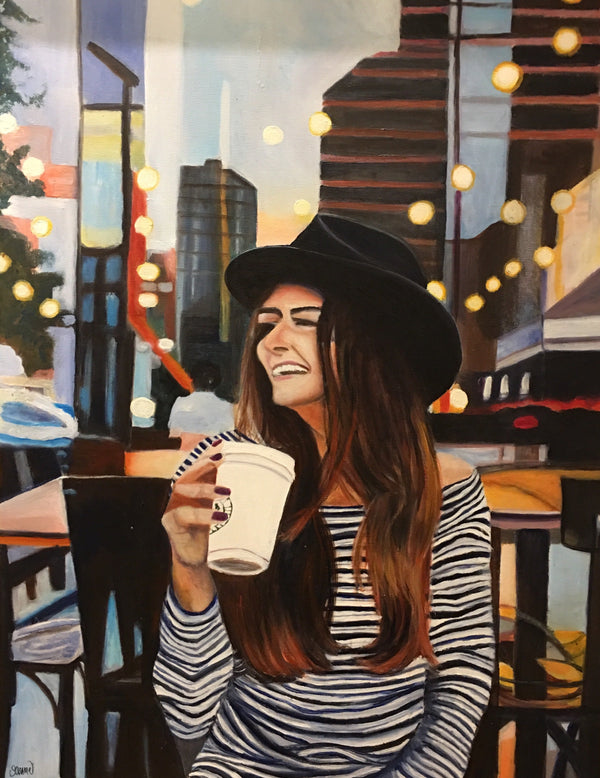 Cafe life VII - Original Oil On Canvas (60x80)