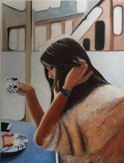 Cafe life VI - Original Oil On Canvas (60x80)