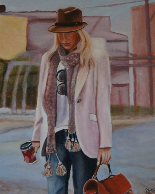 Coffee to go - Original Oil On Canvas (40x50)