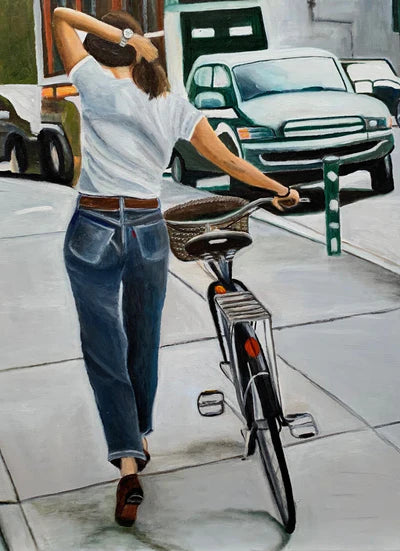 The girl with the bicycle - Art Print (Limited Edition)