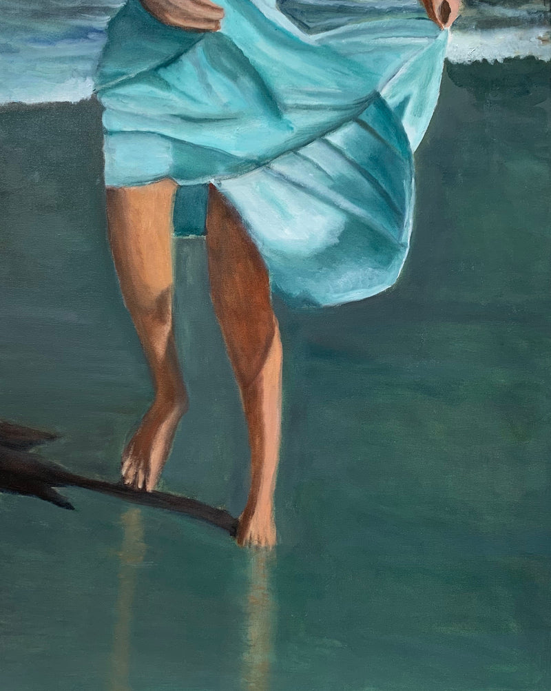 Girl on beach I - Original Oil On Canvas (40x50)