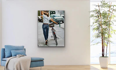 The girl with the bicycle - Art Print (Limited Edition)