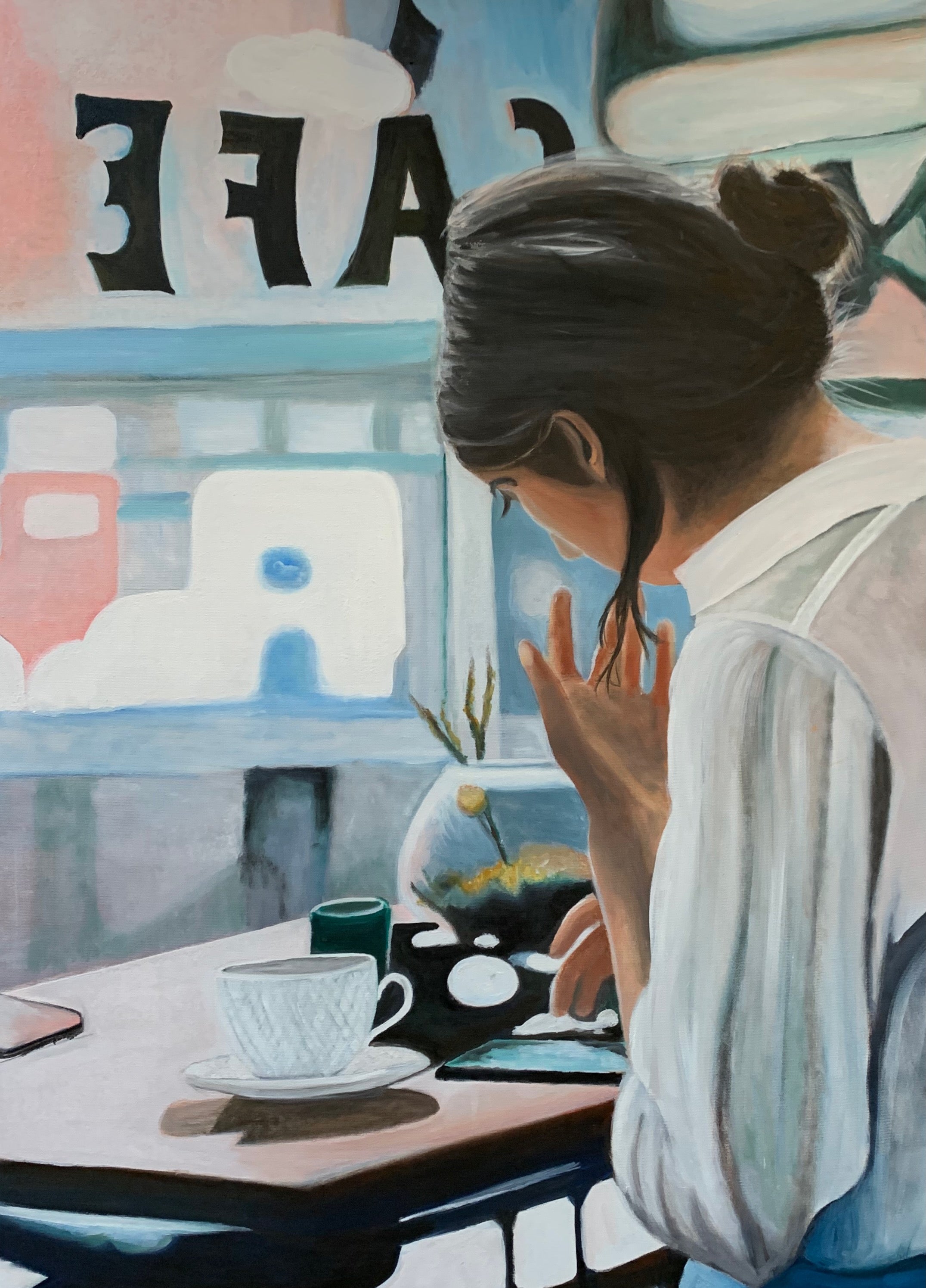 A nice cup of tea  II - Original Oil On Canvas (70x100)