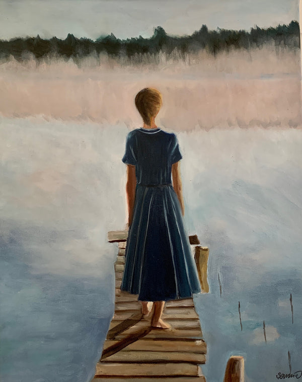 Silent morning on the lake - Original Oil On Canvas (40x50)