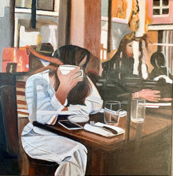 Cafe life XI - Original Oil On Canvas (60x60)