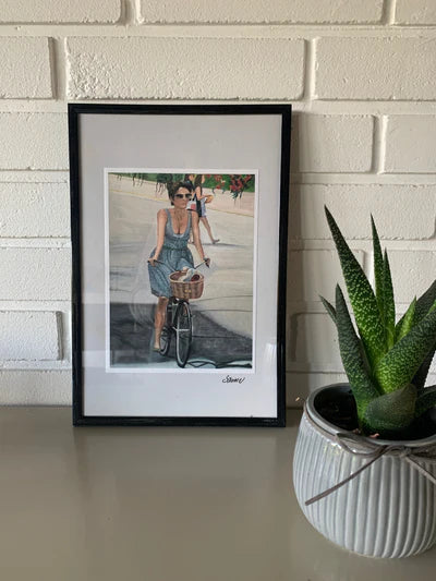 The girl with the bicycle III - Art Print (Limited Edition)