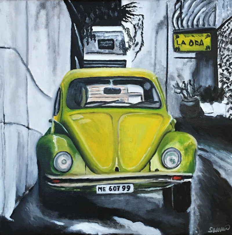 Lime bobbel - Original Oil On Canvas (40x40)
