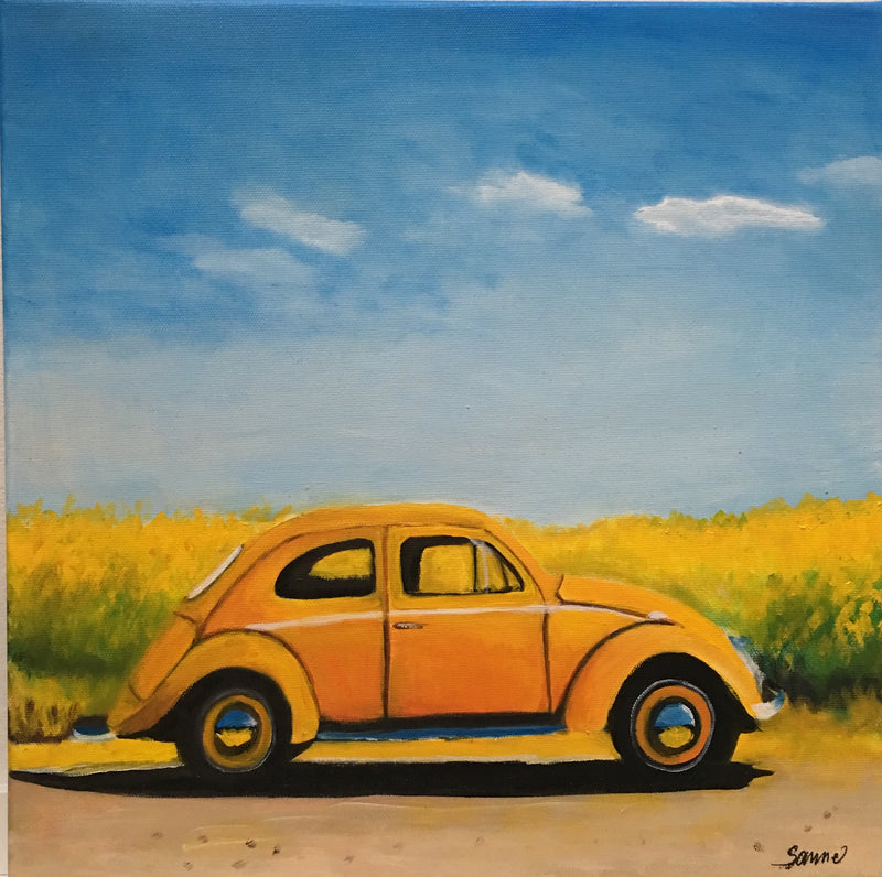 Orange bobbel - Original Oil On Canvas (40x40)