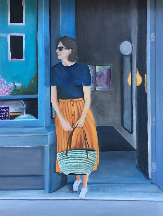 My orange skirt - Original Oil On Canvas (60x80)