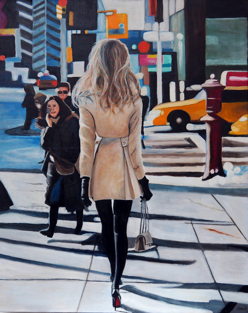 The girl on  red soles - Original Oil On Canvas (80x100)